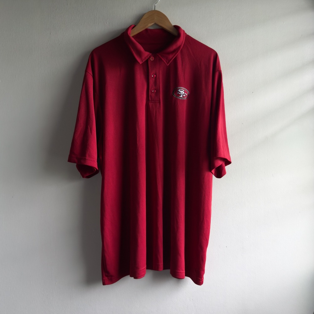 NFL San Francisco 49ers Embroidered Polo Shirt Mens 3XL Red Sporty Gorpcore